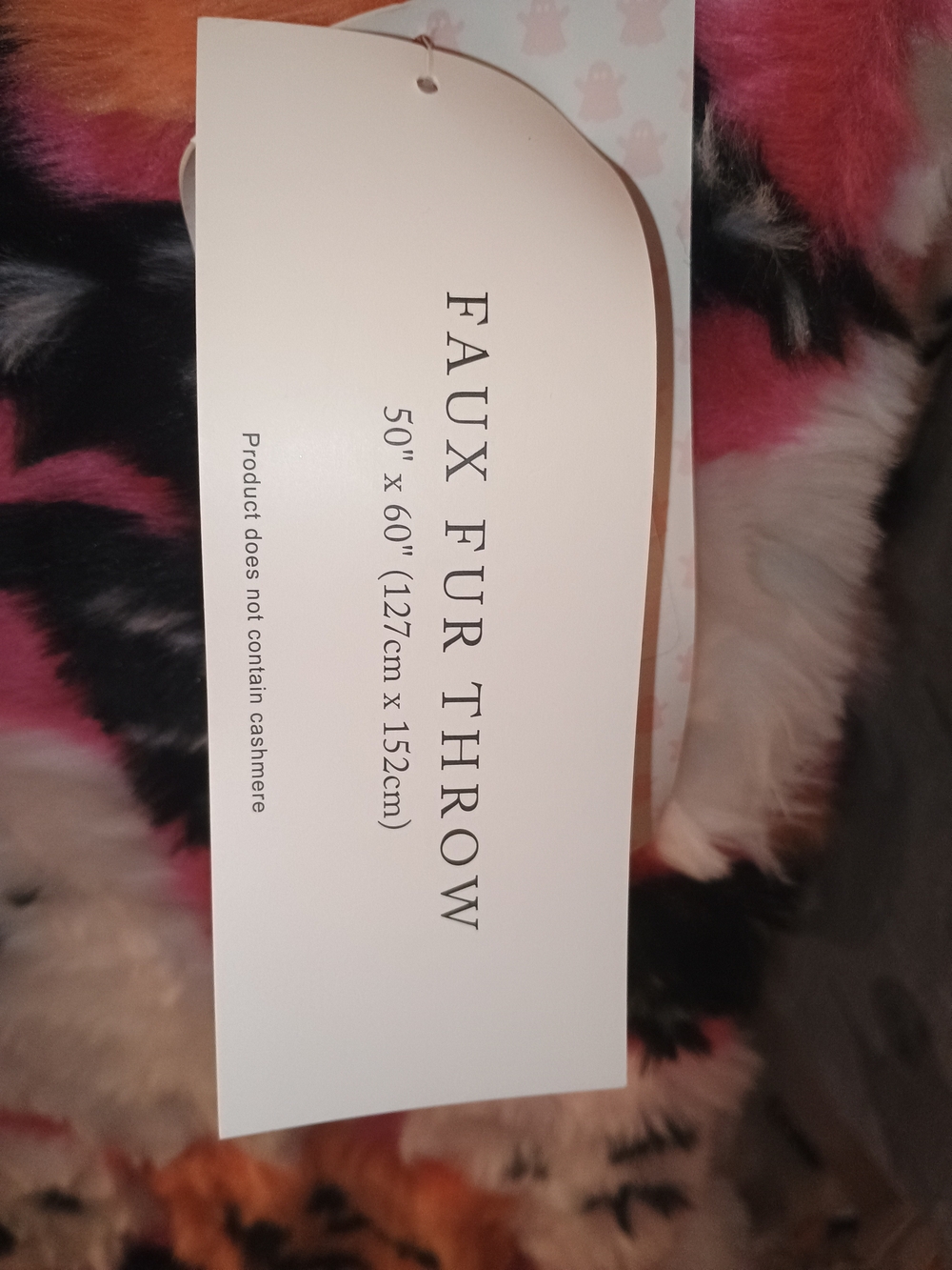 cupcakes & cashmere Pink, Orange, White & Black Faux Fur Accent Pillow - Picture 3 of 3